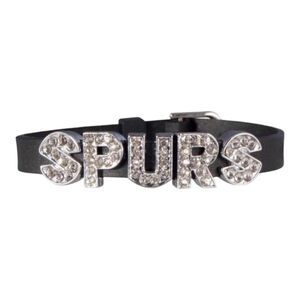 New Womens San Antonio Spurs Rhinestone Bling Faux Leather Shimmer Bracelet
